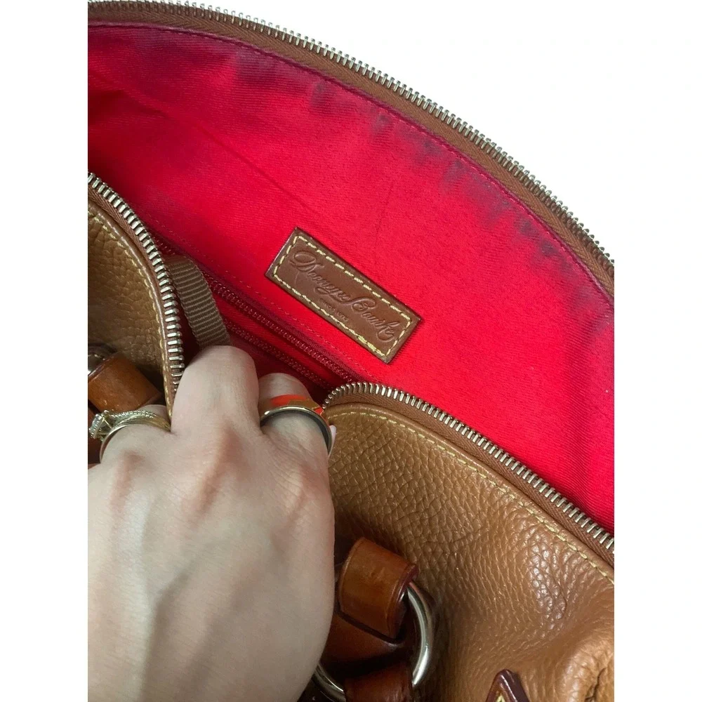 Dooney & Bourke Satchel Women Medium Ginger Pebbled Leather Good‎ Tassel Buckle